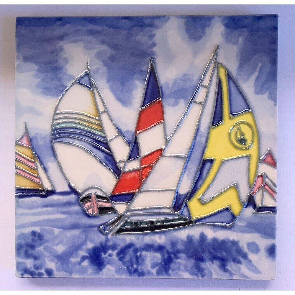 Sailboats Sail Boats Decorative Wall Art Ceramic Tile 6x6 New Backsplash Gift